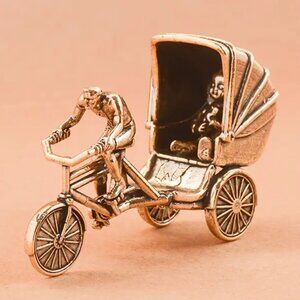 Handcrafted Vintage Anime Rickshaw Figurine - NEW - 1.77 in L x 2.83 in W